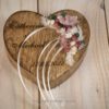 Ringkissen Holz Herz flieder Trockenblumen