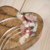 Ringkissen Holz Herz flieder Trockenblumen