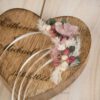 Ringkissen Holz Herz flieder Trockenblumen