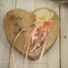 Ringkissen Holz Herz kupfer apricot personalisiert