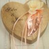 Ringkissen Holz Herz kupfer apricot personalisiert