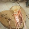 Ringkissen Holz Herz kupfer apricot personalisiert