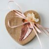 Ringkissen Holz Herz kupfer apricot personalisiert
