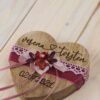 Ringkissen Holz Herz rosa beere bordeaux Trockenblumen