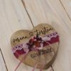 Ringkissen Holz Herz rosa beere bordeaux Trockenblumen