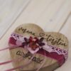 Ringkissen Holz Herz rosa beere bordeaux Trockenblumen
