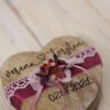 Ringkissen Holz Herz rosa beere bordeaux Trockenblumen