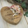Ringkissen Holz Herz rosa boho Trockenblumen