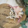 Ringkissen Holz Herz rosa boho Trockenblumen