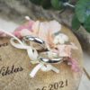 Ringkissen Holz Herz rosa boho Trockenblumen