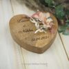 Ringkissen Holz Herz rosa boho Trockenblumen