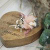 Ringkissen Holz Herz rosa boho Trockenblumen