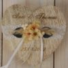 Ringkissen Holz Herz Trockenblumen apricot natur Ringkissen Holz Herz Trockenblumen apricot natur