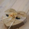 Ringkissen Holz Herz Trockenblumen apricot natur Ringkissen Holz Herz Trockenblumen apricot natur