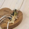 Ringkissen Holz Herz weiß creme grün Trockenblumen
