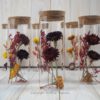 Trockenblumen gefüllte Gläser 3 er Set rot gelb Trockenblumen gefüllte Gläser 3 er Set rot gelb