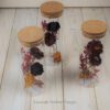 Trockenblumen gefüllte Gläser 3 er Set rot gelb Trockenblumen gefüllte Gläser 3 er Set rot gelb