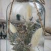 Trockenblumen gefülltes Glas weiß lila groß Trockenblumen gefülltes Glas weiß lila groß