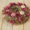 Trockenblumen Kranz pink grau ca. 25 cm