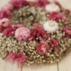 Trockenblumen Kranz pink grau ca. 25 cm