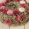 Trockenblumen Kranz pink grau ca. 25 cm