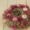 Trockenblumen Kranz pink grau ca. 25 cm