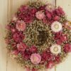 Trockenblumen Kranz pink grau ca. 25 cm