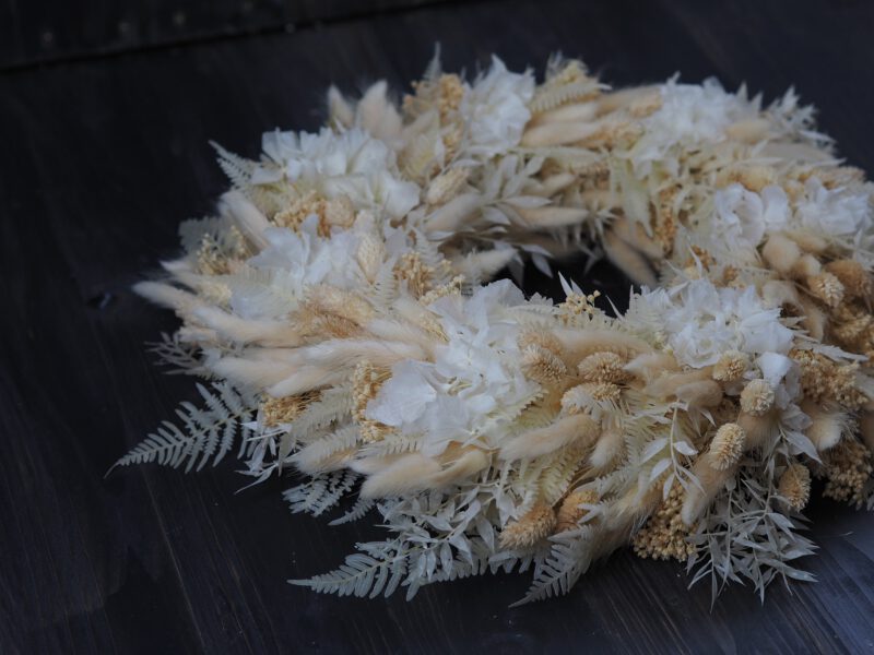 Trockenblumen Kranz weiß creme  ca. 40 cm
