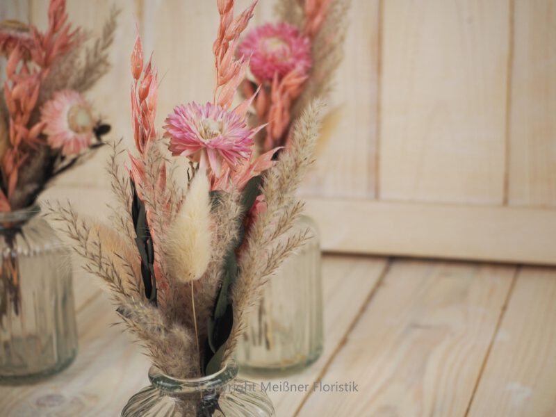Trockenblumensträuße Set rosa peach