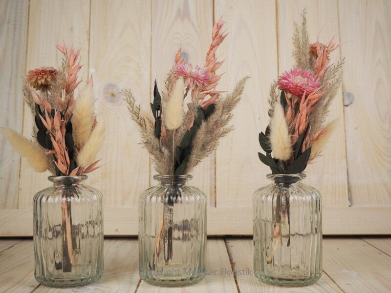 Trockenblumensträuße Set rosa peach