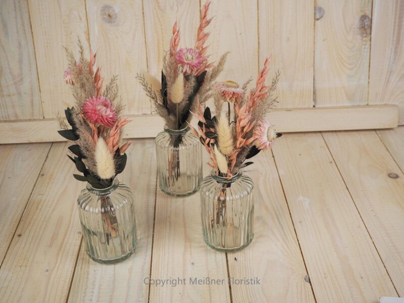 Trockenblumensträuße Set rosa peach