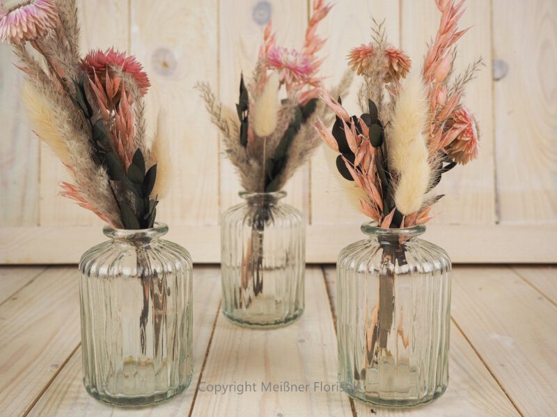 Trockenblumensträuße Set rosa peach