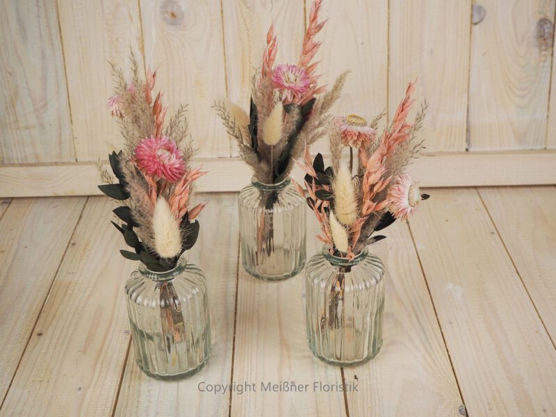 Trockenblumensträuße Set rosa peach