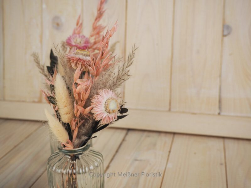 Trockenblumensträuße Set rosa peach