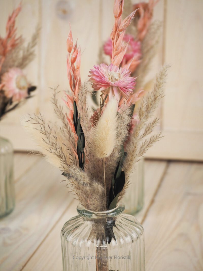 Trockenblumensträuße Set rosa peach