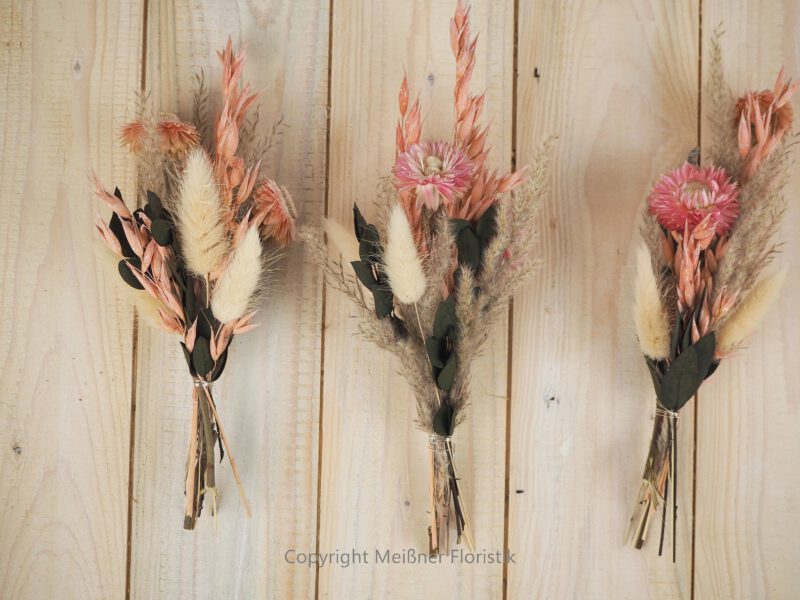 Trockenblumensträuße Set rosa peach