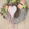 Türkranz Herz Rebe 30 cm rosa