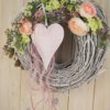 Türkranz Herz Rebe 30 cm rosa
