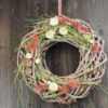 Türkranz Seidenblumen Frühling Sommer pastell weiß apricot ca 40 cm