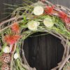 Türkranz Seidenblumen Frühling Sommer pastell weiß apricot ca 40 cm