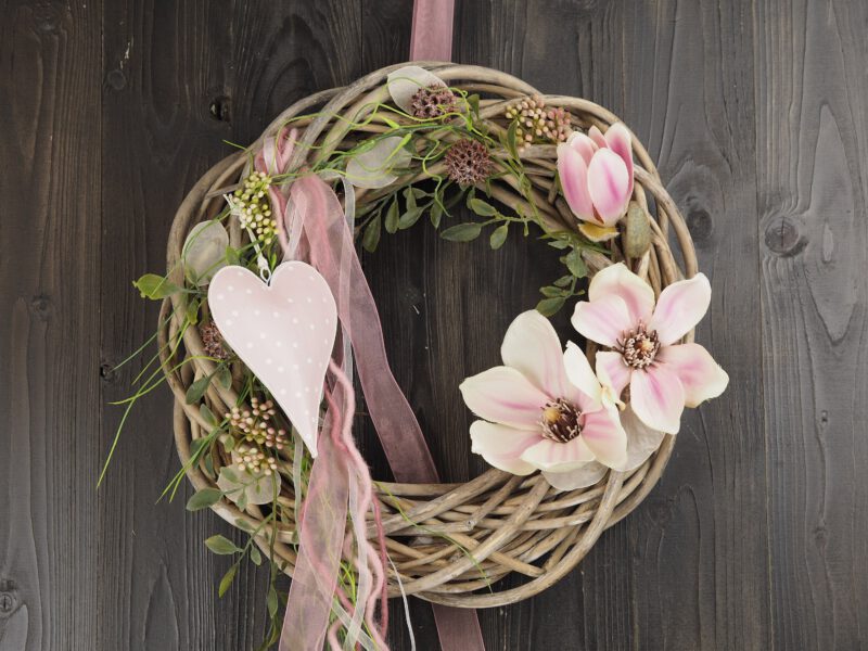 Türkranz Seidenblumen Frühling Sommer zartrosa Magnolie ca 35 cm Türkranz Seidenblumen Frühling Sommer zartrosa Magnolie ca 35 cm