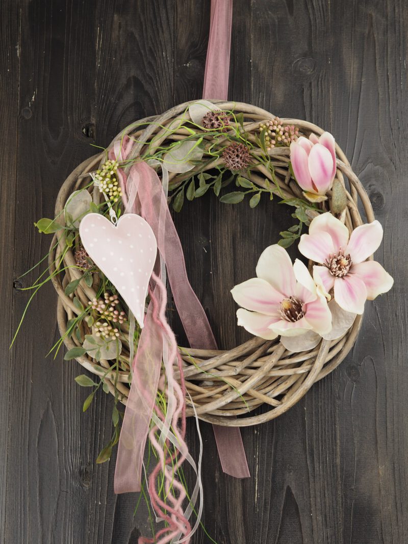 Türkranz Seidenblumen Frühling Sommer zartrosa Magnolie ca 35 cm Türkranz Seidenblumen Frühling Sommer zartrosa Magnolie ca 35 cm