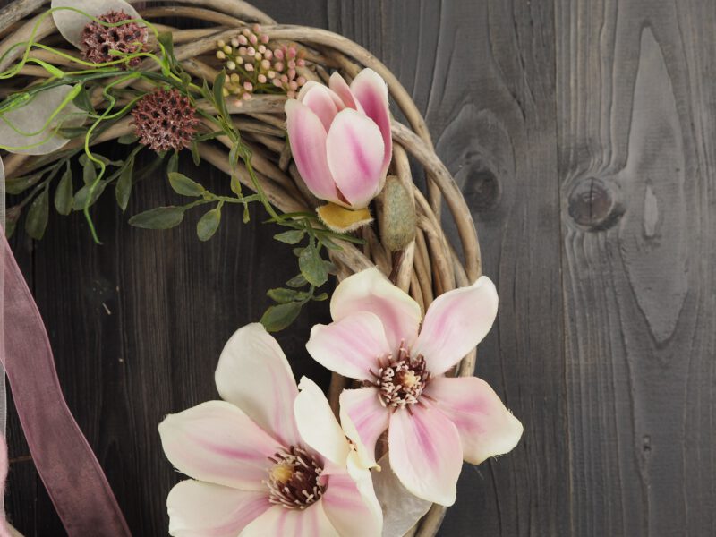 Türkranz Seidenblumen Frühling Sommer zartrosa Magnolie ca 35 cm Türkranz Seidenblumen Frühling Sommer zartrosa Magnolie ca 35 cm