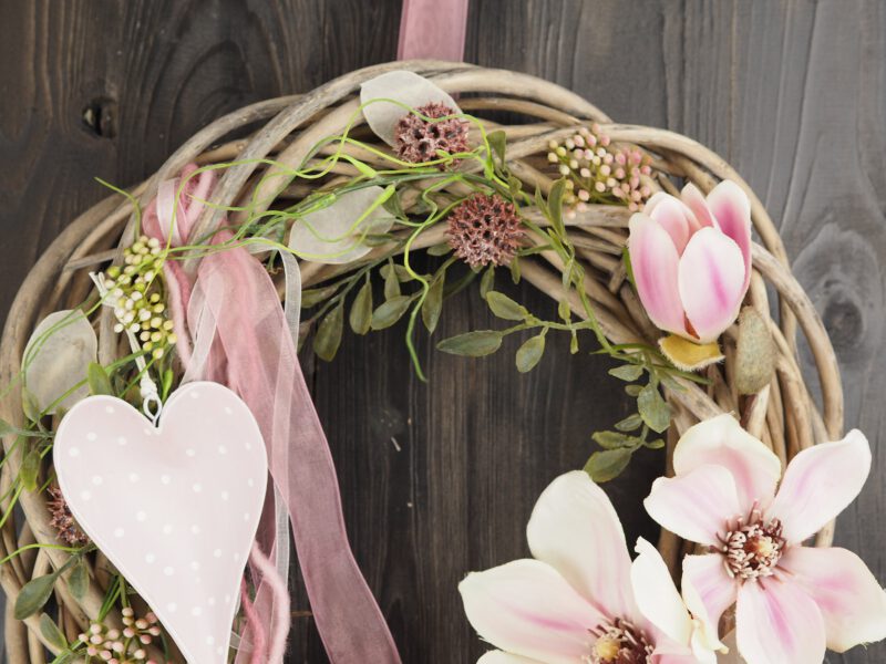 Türkranz Seidenblumen Frühling Sommer zartrosa Magnolie ca 35 cm Türkranz Seidenblumen Frühling Sommer zartrosa Magnolie ca 35 cm