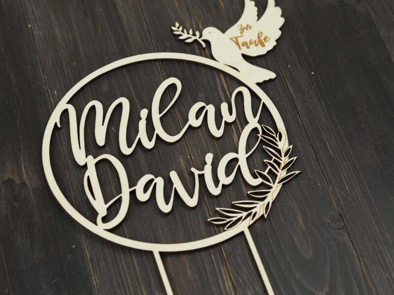 Cake Topper Zur Taufe  Holz
